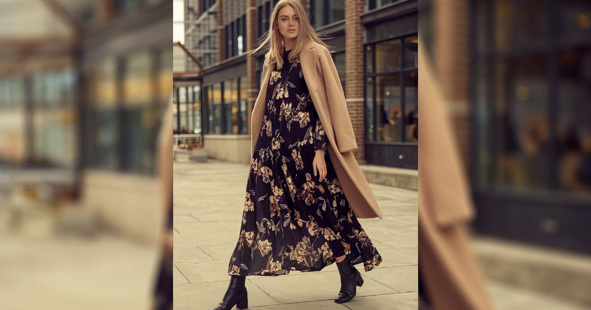 Womens Fall Maxi Dresses with Booties